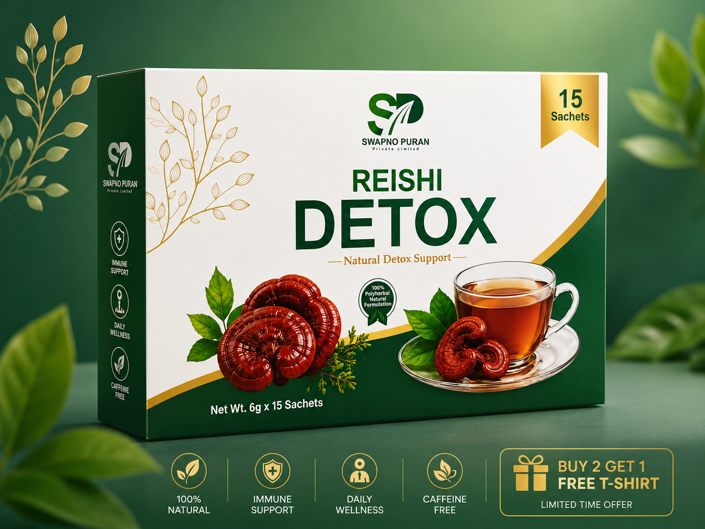 REISHI DETOX প্রোডাক্ট বক্স — Swapno Puran Private Limited